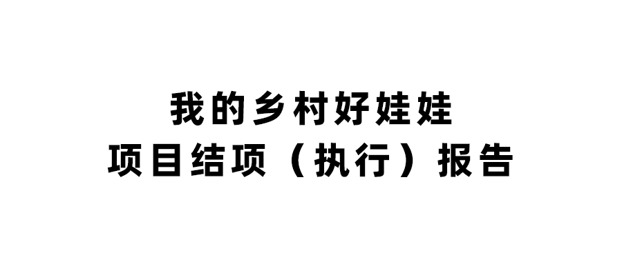 我的乡村好娃娃  项目结项（执行）报告