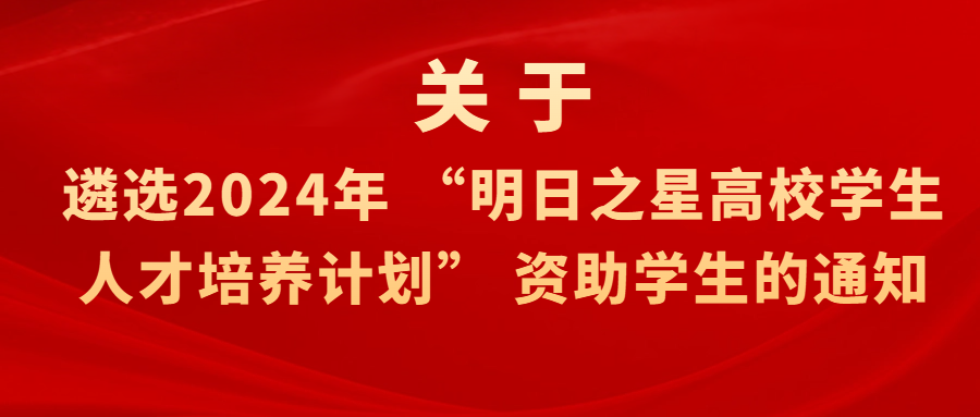 关于遴选2024年 &ldquo;明日之星高校学生人才培养计划&rdquo; 资助学生的通知